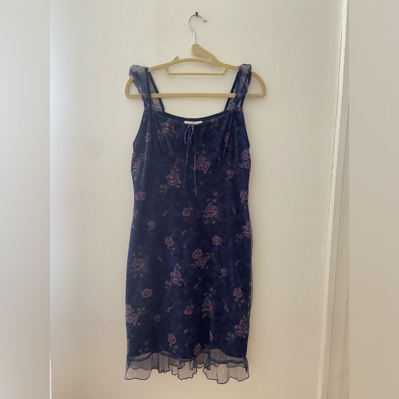 Vintage y2k mini dress coquette flower print - Picture 1 of 4